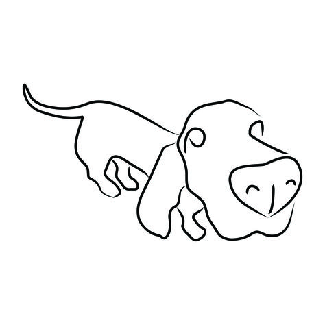 Bloodhound Outline Tattoo, Basset Hound Embroidery, Basset Hound Ear Outline Tattoo, Basset Hound Drawing Simple, Bassett Hound Drawing, Basset Hound Line Art, Hound Dog Tattoo, Beagle Outline, Basset Hound Tattoo