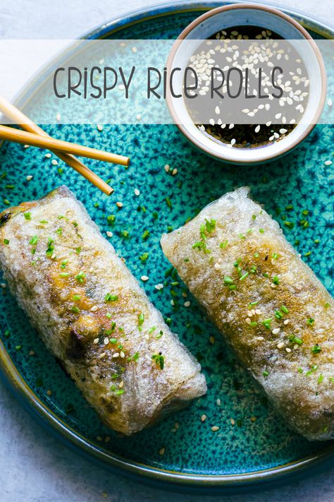 Rice Rolls, Crispy Rice, Summer Rolls, Rice Crispy, Spring Rolls, Dim Sum, Party Snacks, Yummy Snacks, Summer Recipes