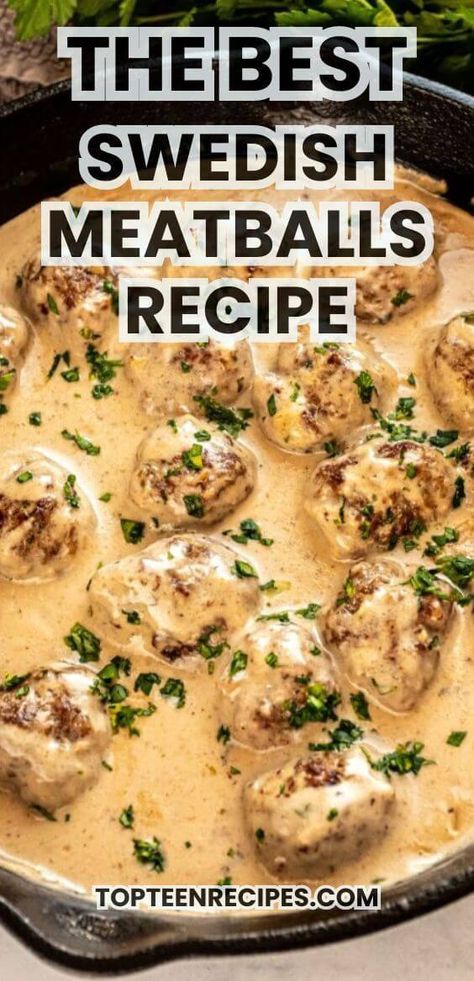 The Best Swedish Meatballs Recipe - Top Recipes Sweetish Meatballs Recipe, Best Swedish Meatball Recipe, Best Swedish Meatballs, Traditional Swedish Meatballs, Best Broccoli Cheese Soup, Swedish Meatballs Recipe, Swedish Meatballs Easy, Meatballs And Gravy, Cauliflower Soup Recipes