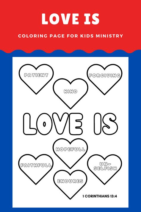 Ready to print PDF Based on 1 Corinthians 13:4 Perfect for Kids Ministry, Sunday School, or Home 1 Corinthians 13 Sunday School Lesson, 1 Corinthians 13:4-7 Crafts For Kids, Bible Object Lessons, Sunday School Kids, Sunday School Crafts For Kids, Elementary Classroom Decor, House Crafts, Kids Ministry, Bible Coloring Pages