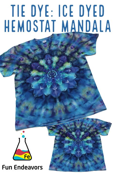 Mandala Tie Dye Tutorial Shirt, Kaleidoscope Tie Dye Tutorial, Iced Tie Dye, Tie Dye Hacks, Advanced Tie Dye Techniques, Tie Dye Ice Technique, Tie Dye Tips And Tricks, Mandala Tie Dye Tutorial, Geode Tie Dye Tutorial