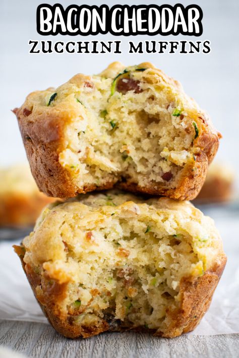 Bacon Cheese Zucchini Muffins - Make the Best of Everything Savory Zucchini Muffins, Savory Zucchini Bread, Zucchini Cheddar, Zucchini Bread Muffins, Cheese Zucchini, Bacon Zucchini, Bacon Muffins, Zucchini Cheese, Cheesy Zucchini