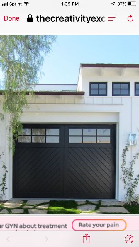 Composite Garage Doors, Black Garage Door, Black Garage Doors, Single Garage Door, Black Garage, Garage Door Decor, Modern Garage Doors, Farmhouse Garage, Garage Door Styles