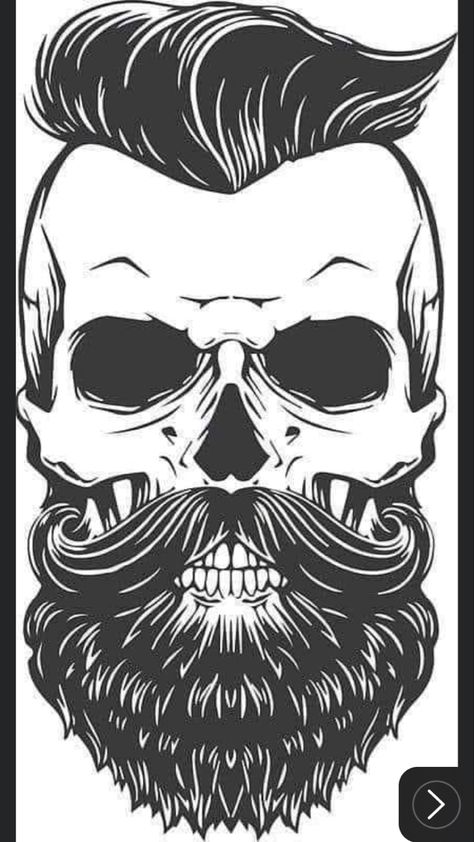 Bearded Skull Tattoo, Skull With Beard, Vinyle Cricut, Beard And Mustache, Skeleton Sticker, Black And White Vector, Skull Art Drawing, Skulls Drawing, Skull Svg