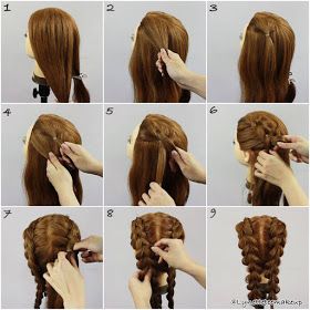 Inside-out Pigtail Braid Tutorial Inside Out Braid Hairstyles, How To Do Inside Out French Braid, No Braid Pigtails, French Braid Without Braiding, Fake Braid Pigtails, How To Do An Inside Out Braid, Dragon Braid Pigtails Tutorial, Hairstyles If You Cant Braid, Different Pigtail Hairstyles