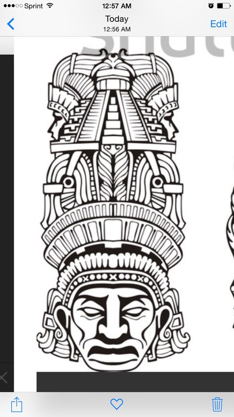 Aztec Aztec Flash Art, Aztec Totem, Peru Tattoo, Aztec Warrior Tattoo, Sick Drawings, Aztec Artwork, Aztec Symbols, Mayan Tattoos, Totem Tattoo