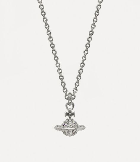 Mayfair Small Orb Pendant in Silver for Women | Vivienne Westwood® Pearl Necklaces, White Crystals, Necklaces For Women, Vivienne Westwood, Necklace Designs, Chain Lengths, New Collection, Designing Women, Womens Necklaces