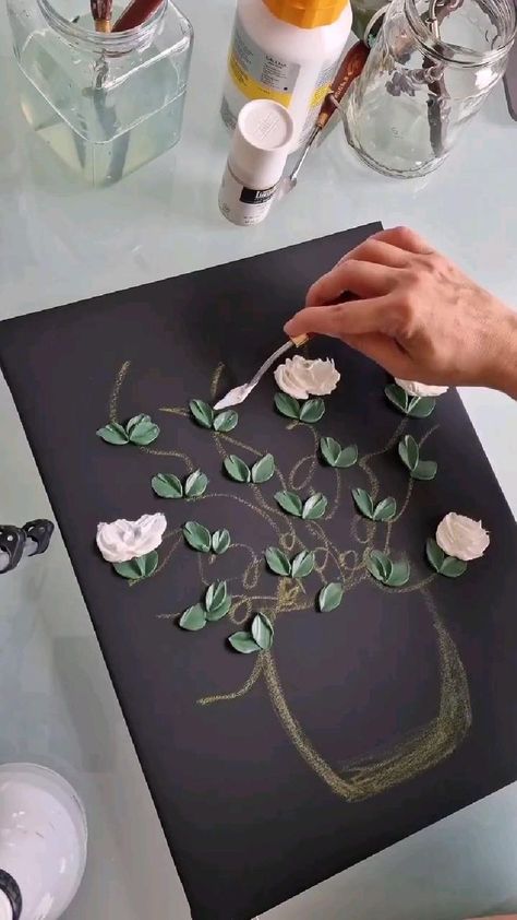 Floral Palette Knife Painting in 2022 | Flower drawing tutorials, Diy art painting, Nature art painting Knife Painting Tutorial, Blonde Art, Floral Palette, Texture Painting Techniques, Emboss Painting, Pencil Drawings For Beginners, Gold Art Painting, Acrylic Art Projects, Flower Drawing Tutorials