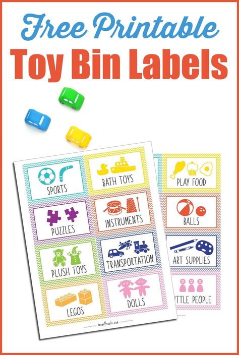 Toy Bin Labels to keep your playroom organized | Toy Organization | Playroom Organization | Labels Toy Bin Labels, Girls Room Organization, Toy Labels, Organization Labels, Room Organization Ideas, Printable Toys, Toy Bin, Bin Labels, Kids Toy Organization