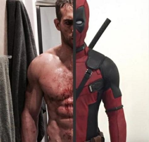 Ryan Reynolds showing off his under Deadpool 2 suit abs. (Deadpool 2 coming out on May 18th, 2018.) #LoveHim #Deadpool2 Ryan Reynolds Abs, Ryan Reynolds Funny, Happy 41st Birthday, Celebrity Abs, Ryan Reynolds Deadpool, Deadpool Movie, Deadpool 2, Josh Brolin, Woman In Gold