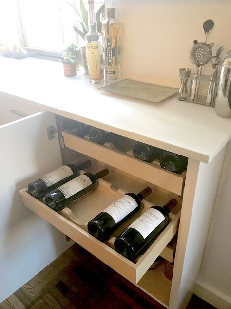 Home Wine Storage Solutions | NYC — Urban Homecraft Inside Cabinet Wine Storage, Drawer Wine Storage, Wine Cellar Cupboard, Wine Storage In Cabinets, Lower Cabinet Wine Rack, Wine Glass Cabinet Storage, Sideboard With Wine Storage, Tall Wine Storage, Under Counter Cabinet Ideas