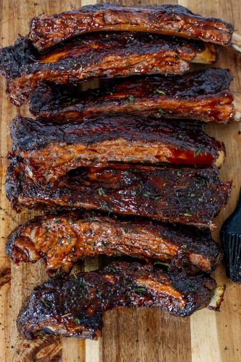 Oven Baked Beef Ribs - Sweet CS Designs. Bbq Flanken Short Ribs Recipe Oven, Slow Cooked Beef Ribs In Oven, Oven Roasted Beef Ribs, Beef Back Ribs Recipe Ovens, Bone In Beef Short Rib Recipes Oven, Rib Meat Recipes, Beef Back Ribs Oven, Beef Ribs Oven, Beef Baby Back Ribs