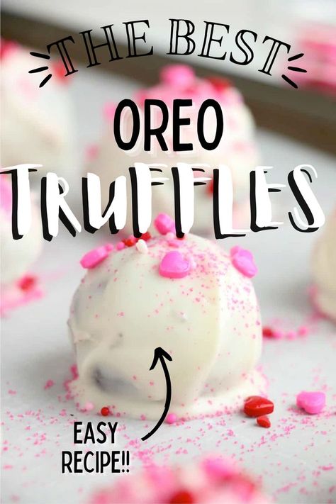 Closeup shot of delicious, easy Oreo truffles on baking sheet. Bake Valentines Day, Easy Oreo Truffles, Oreo Cake Balls, Oreo Truffles Recipe, Oreo Cream, Bbq Dishes, Oreo Balls, Scrumptious Food, Oreo Recipes