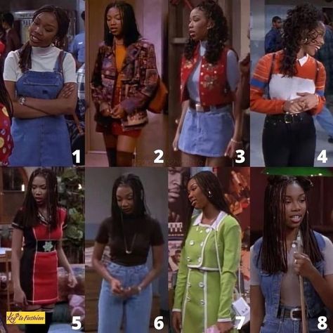 Moesha Outfits 90s Fashion, Moesha Outfits, Black 90s Fashion, Throwback Outfits, Look 80s, 90s 2000s Fashion, 90’s Outfits, 90s Inspired Outfits, Black 90s