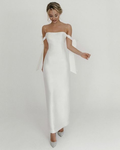 White Dress Summer Casual, Ankle Length Wedding Dress, White Dress Casual, Elegant Long Dresses, Summer Sun Dress, Simple Wedding Gowns, Civil Wedding Dresses, White Evening Dress, Casual White Dress