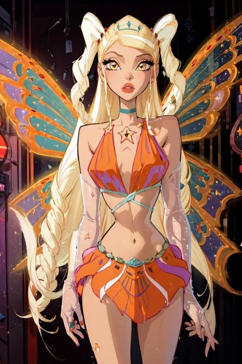 Winx Stella Costume Halloween, Stella Enchantix Winx Club, Enchantix Winx Club, Blonde Hair Yellow, Stella Winx Club, Winx Club Stella, Winx Stella, Stella Art, Stella Winx