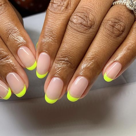 yellow french tip nails - Google Search Yellow French Tip Nails, Yellow French Tip, Neon Yellow Nails, Yellow French, Tip Nails, Neon Nails, Yellow Nails, French Tip Nails, Neon Yellow