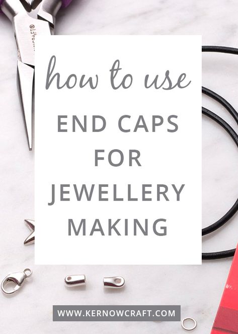 How To Use Jewelry Clasps, How To Use Jewelry Findings, End Caps For Jewelry, Diy Necklaces Ideas Beads Handmade Jewelry, Beginner Jewelry Making Step By Step, Necklace Endings, How To Add A Clasp To A Beaded Bracelet, How To End A Bracelet, Bracelet Ending