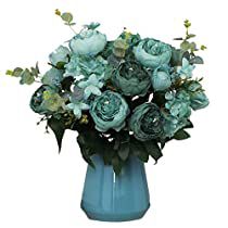 Check this out! Tiffany Blue Party, Peony Leaves, Peony Bouquet, Silk Peonies, Artificial Orchids, Aqua Mint, Artificial Peonies, Artificial Hydrangeas, Peonies Bouquet