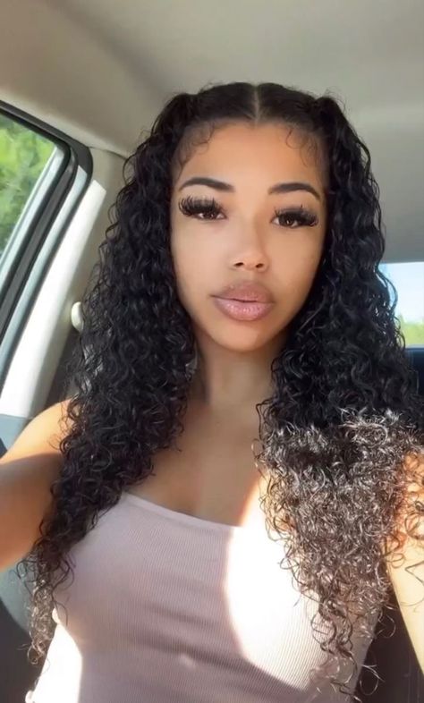 Curly Hairstyles 2 Ponytails, Edges Hairstyles Curly Hair, University Hairstyles Curly Hair, Hair Styles For Curly Wavy Hair, Hair Idea Curly, Bday Hairstyles Ideas Curly Hair, Summer Hair Styles Curly Hair, Edges With Hair Down, Curly Hair Pigtails Hairstyles