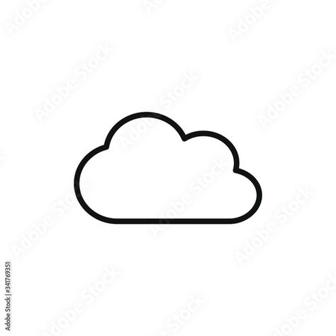 Stock Image: simple icon of a cloud computing with outline style design Clouds Outline, Thinking Cloud, Cloud Outline, Image Simple, Simple Icon, Cloud Computing, Style Design, App Icon, Square Glass