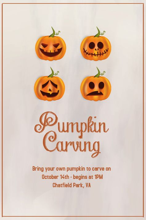 Creative Halloween pumpkin carving event flyer/poster template Pumpkin Carving Contest Flyer, Halloween Event Poster, Office Birthday Decorations, Pumpkin Carving Halloween, Halloween Party Flyer, Pumpkin Carving Contest, Pumkin Carving, Event Poster Template, Halloween Pumpkin Carving