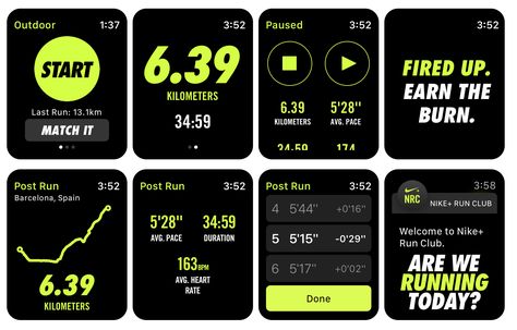 Another awesome feature for those with a Apple Watch...Nike+ Run Club watch app Apple Watch App Design, Nike Run Club, Running App, Apple Watch Fitness, Apple Watch Design, Nike App, Run Club, Apple Fitness, Apple Watch Fashion