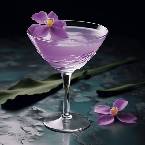 Water Lily Cocktail Recipe - The Water Lily cocktail has a harmonious balance of sweet, sour, and floral flavors. The combination of gin, Cointreau, crème de violette, and lemon juice creates a light and refreshing taste with a subtle hint of citrus and a delicate floral undertone. Lily Cocktail, Elderflower Martini, Lavender Martini, Gin Blossoms, Strawberry Liqueur, Gin Sour, Lavender Syrup, Lemonade Cocktail, Cocktails To Try