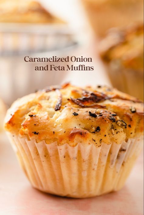 These delicious savory muffins are quite the revelation. So easy and versatile, they are the perfect accompaniment to a cup of hot soup, a grab-and-go snack, or even a breakfast bread to pair with eggs. #muffins #muffinrecipes #feta #savorysnacks #savorybitesrecipes #bakingrecipe #baking #onions #muffintinrecipes #teatime Assorted Muffins, Budha Bowls, Savory Waffle Recipe, Savory Breakfast Muffins, Bakery Goodies, Fijian Food, Savory Cupcakes, Vegetable Ideas, Mini Muffin Recipe