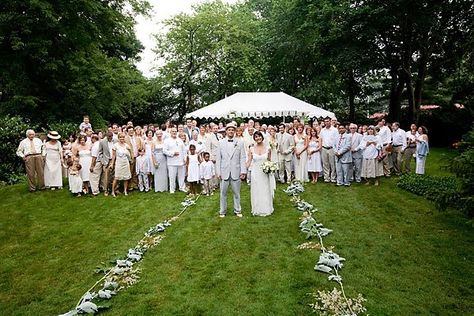 Guests in white/pale colours. It's a bit like everyone getting into fancy-dress costume - adds to the excitement! All White Dress Code, Outdoor Afternoon Tea, Wedding Dresscode, White Bunting, Garden Wedding Dress Guest, Best Destination Wedding Locations, Party Dress Codes, French Country Wedding, Garden Wedding Dresses