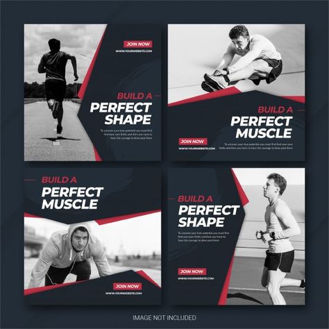 Sports Template, Free Social Media Templates, Sports Advertising, Fitness Flyer, Sports Templates, Types Of Social Media, Social Templates, Instagram Promotion, 광고 디자인