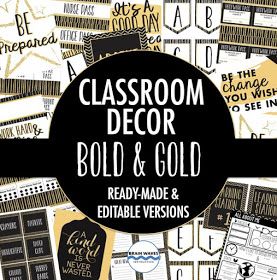 Black And Gold Classroom, Middle School Decor, Behavior Punch Cards, Positive Classroom Management, Middle School Classroom Decor, Gold Ideas, English Education, Classroom Makeover, About Me Activities