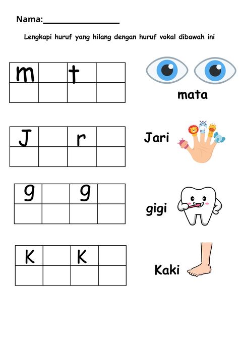 Lembar Kerja Anak Tema diriku Pelajaran Tk, Soal Tk, Preschool Activities Printable, Pre Reading Activities, Tracing Worksheets Preschool, Preschool Activities Toddler, Preschool Writing, Math Activities Preschool, Art Activities For Kids