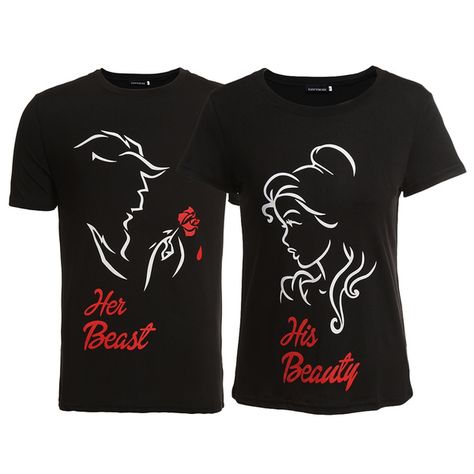 Her Beast His Beauty, Matching Couples Shirts, Couples Outfits, Couples Shirts, Matching Sets Outfit, Anniversary Shirt, Matching Couple Shirts, Matching Couple, Shirts Black