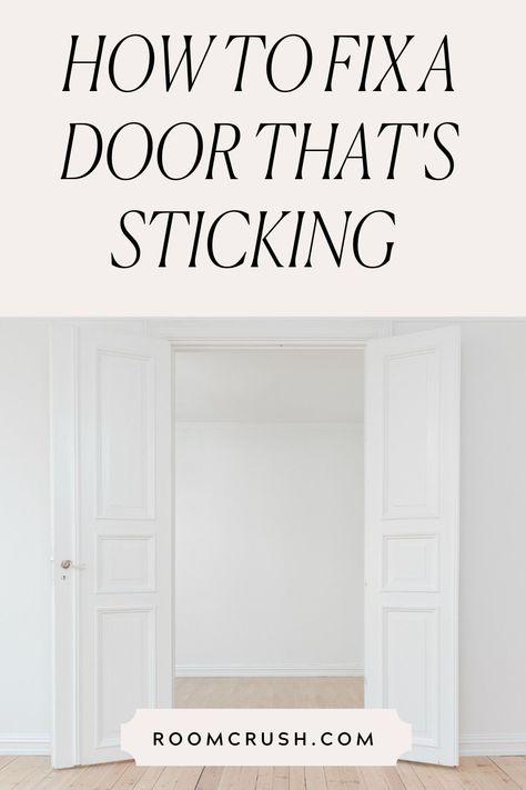 If your door is sticking or won't close, the likely culprit is that the hinges have become loose. To fix this, you'll need to tighten the screws on the hinges using a screwdriver. If you find the screws are stripped or too tight, you can purchase replacement screws at your local hardware store. Click through for our 3 top tips for how to fix a door that's sticking! We use affiliate links. Hardware Store, Home Maintenance, Top Tips, Fix It, Screwdriver, Hinges, Doors