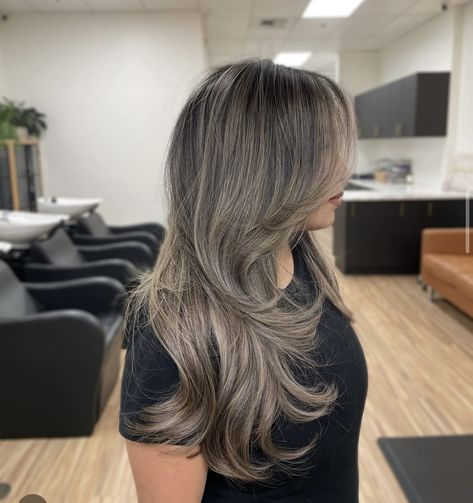 Blonde Grey Highlights, Asian Blonde Highlights, Blonde Dimensional Hair, Balayage Asian, Asian Blonde, Balayage Asian Hair, Blonde Asian Hair, Highlights Brown Hair Balayage, New Hair Look