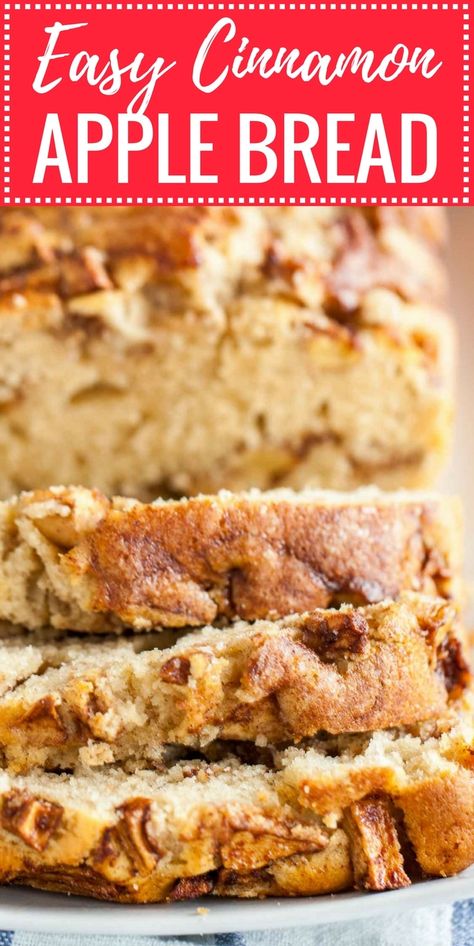 Scandinavian Bread, Cinnamon Apple Bread, Cinnamon Bread Recipe, Apple Bread Recipe, Quick Bread Recipe, Apple Cinnamon Bread, Apple Recipes Easy, Make From Scratch, Apple Dessert Recipes