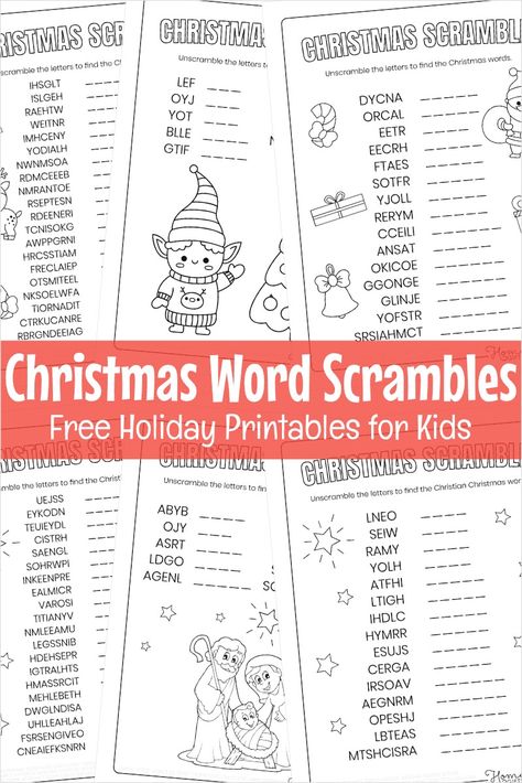 Free Printable Christmas Word Scramble Puzzles for Kids Christmas List Printable Free Kids, Christian Christmas Printables, Christmas List Printable, Christmas Pictures To Color, Word Puzzles For Kids, Christmas Word Scramble, Free Printable Christmas Cards, Fun Holiday Crafts, Christmas Word Search