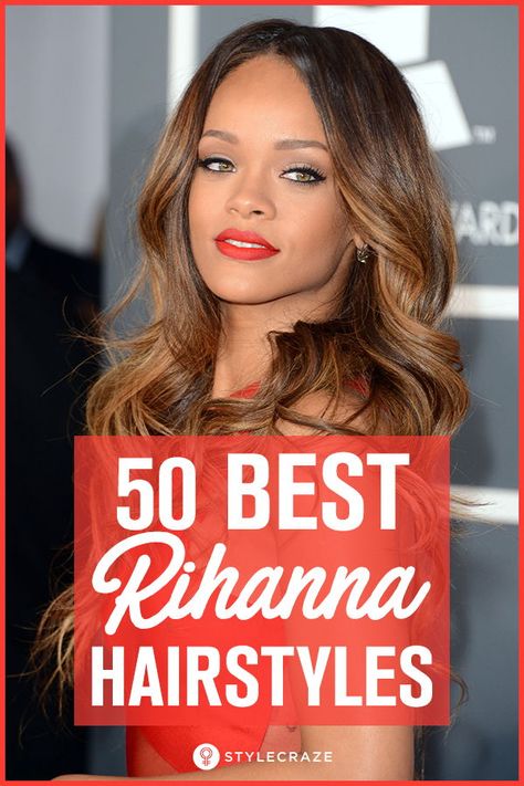 50 Best Rihanna Hairstyles #women #hairstyles #hairstyle Rihanna Natural Hair, Rhianna Hairstyles, Hair Styke, Rihanna Hair, Rihanna Short Hair, Ombre Wavy Hair, Rihanna Makeup, Rihanna Hairstyles, Vintage Curls