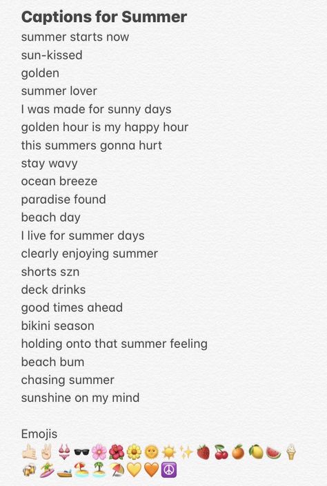 Cute Instagram Captions Summer, Beginning Of Summer Insta Captions, Quotes For Summer Pictures, Start Of Summer Captions, Casual Insta Captions, Almost Summer Captions, Summertime Instagram Captions, Summer Love Captions, Summer Hashtags Instagram