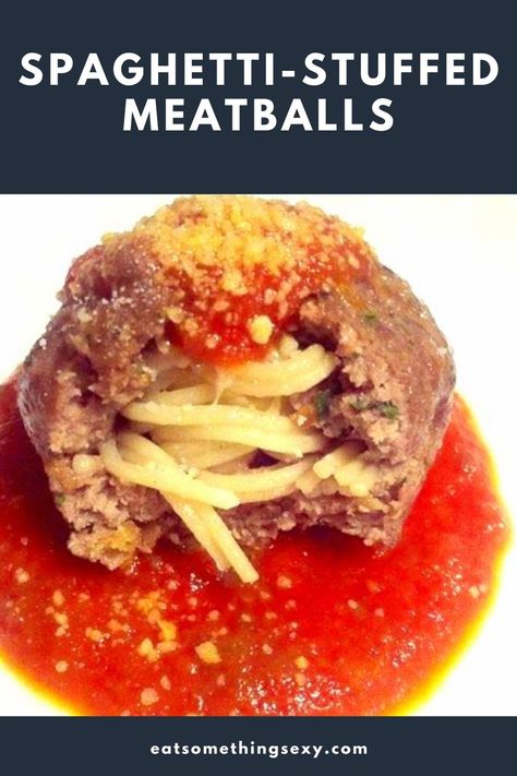 Giant Meatballs, Stuffed Meatballs, Meatball Bake, Eat Something, Brunch Cocktails, Meatballs Recipe, People Smile, Food Picks, Spaghetti And Meatballs