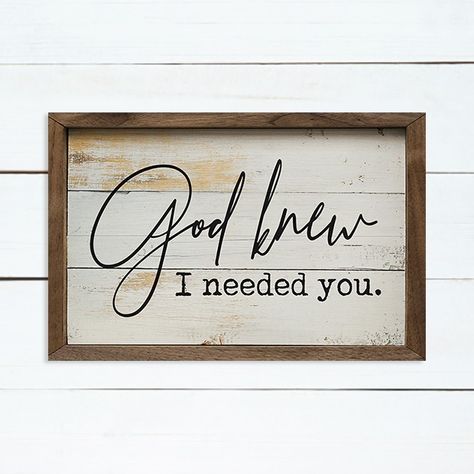 God Knew I Needed You Wall Art Art Above Tv, Silhouette Cameo Projects Vinyl, Dollar Store Diy Organization, Anniversary Gift Diy, Family Wall Decor, Wall Art Wood, Pinterest Room Decor, Wall Accent, Painted Wood Signs