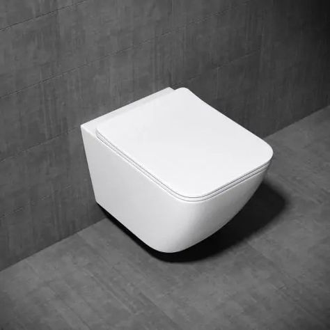 Square Toilet, Concealed Cistern, Toilet Wall, Wall Hung Toilet, Flush Toilet, Bowl Designs, Bathroom Floor, Toilets, Floor Space