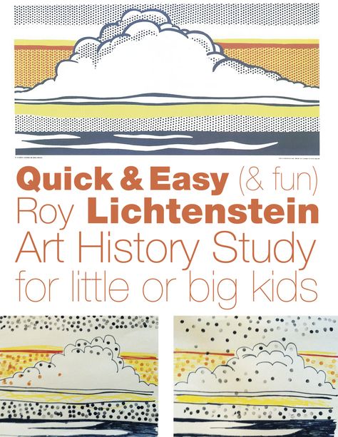 Art History Projects For Kids, Roy Lichtenstein Art, Art History Timeline, Art History Lessons, Pinup Art, Project For Kids, History For Kids, Roy Lichtenstein, Art Curriculum