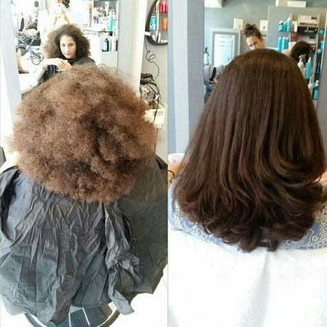 Before And After Relaxer, Rebonded Hair, Keratin Smoothing, Natural Hairstyle, Brazilian Blowout, Keratin Hair, Girl Stuff, Perm, Keratin