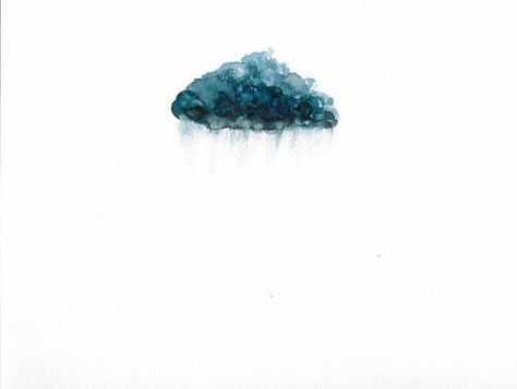 Cloud Watercolour Rain, Rain Cloud Tattoos, Cloud Watercolor, Reflection Tattoo, Nature Sleeve, Rain Tattoo, Storm Tattoo, Simple Tats, Taboo Tattoo