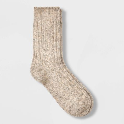 Keep your feet warm with the Women's Flecked Rib Supersoft Crew Boot Socks - Universal Thread™ 4-10. These soft socks are made from blended midweight fabric that ensure maximum comfort and warmth. Ribbed knit cuffs provide a secure, snug fit that stays in place all day. They are perfect for lounging at home or for pairing with boots. These essential socks are a seasonless staple for every wardrobe. Universal Thread™: Found exclusively at Target. Cute Wool Socks, Essential Socks, Fall Socks, 2024 Wishlist, Soft Socks, Comfy Boot, Minimalist Capsule Wardrobe, Cat Socks, Soft Sock