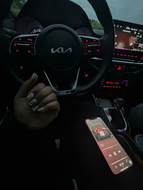 Fake Pictures Car, Kia Stinger Interior, My First Car Aesthetic, Cute Car Decorations Interior Aesthetic, Getting My First Car, Baddie Car Aesthetic, Kn Car, Car Inside Aesthetic, Car Asthetics Photos