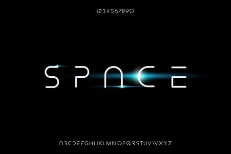 Space, an abstract futuristic alphabet f... | Premium Vector #Freepik #vector #technology #geometric #typography #font Futuristic Words, Futuristic Alphabet, Futuristic Logo Design, Technology Font, Futuristic Graphic Design, Geometric Typography, Futuristic Logo, Sci Fi Fonts, Futuristic Typography