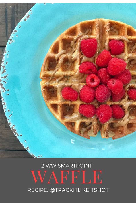 2 WW Smartpoint Waffle Recipe - Recipe by @trackitlikeitshot featured on rachelshealthyplate.com Ww Waffle Recipe, Ww Waffles, Weight Watchers Waffle Recipe, Belgian Waffle Recipe, Staple Recipes, Weigh Watchers, Waffle Ingredients, Ww Breakfast, Protein Waffles